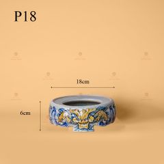 Đế Bát Hương Thờ Men Rạn Nổi Họa Tiết Rồng