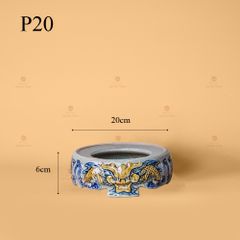 Đế Bát Hương Thờ Men Rạn Nổi Họa Tiết Rồng