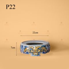 Đế Bát Hương Thờ Men Rạn Nổi Họa Tiết Rồng