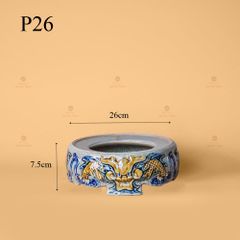 Đế Bát Hương Thờ Men Rạn Nổi Họa Tiết Rồng