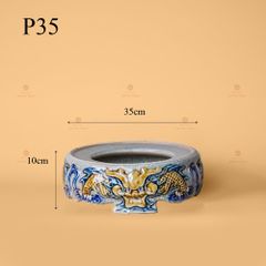 Đế Bát Hương Thờ Men Rạn Nổi Họa Tiết Rồng