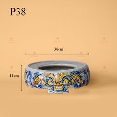 Đế Bát Hương Thờ Men Rạn Nổi Họa Tiết Rồng