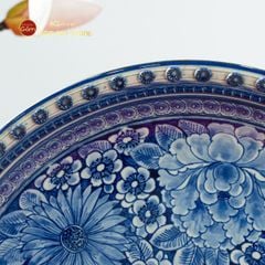 Đĩa Trưng Bày Men Lam Ngàn Hoa Hội Tụ