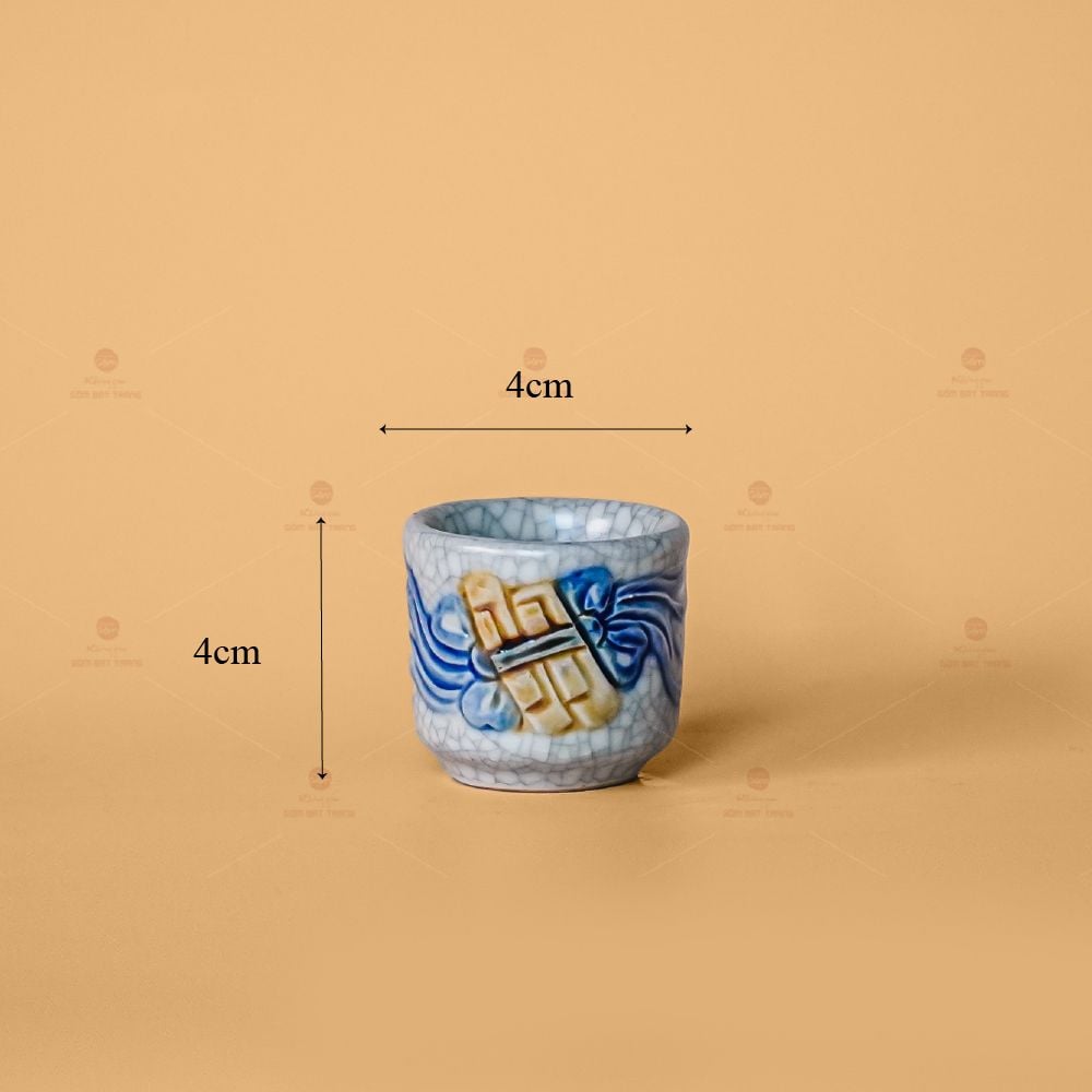 Chén Kỷ Lẻ - Bộ Kỷ Chén Thờ Men Rạn Nổi