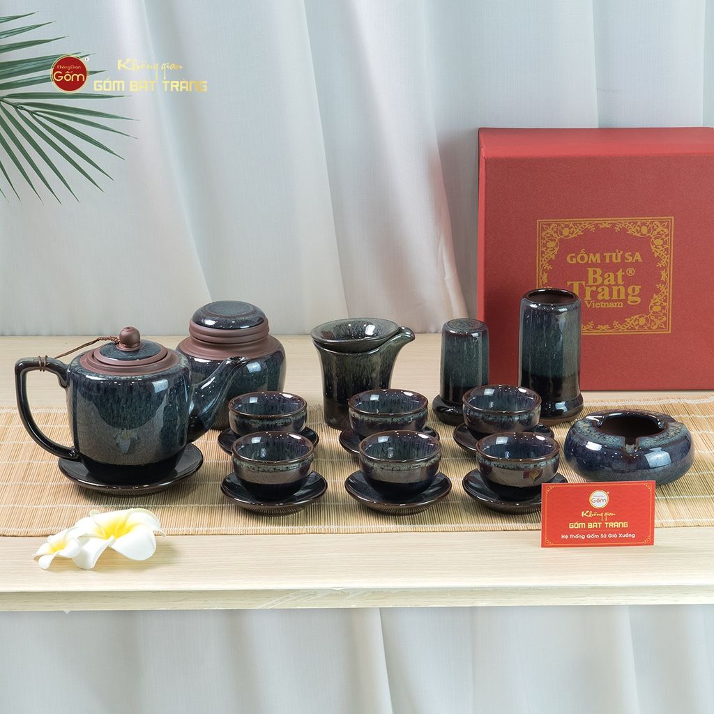 Bộ Ấm Chén Đại Hỏa Biến Men Nâu