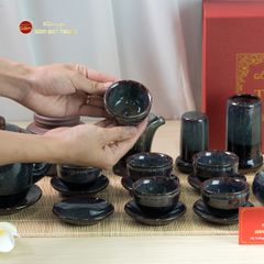 Bộ Ấm Chén Đại Hỏa Biến Men Nâu