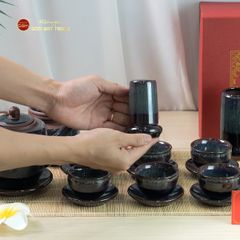 Bộ Ấm Chén Đại Hỏa Biến Men Nâu