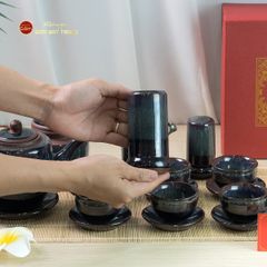 Bộ Ấm Chén Đại Hỏa Biến Men Nâu