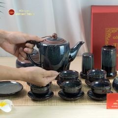 Bộ Ấm Chén Đại Hỏa Biến Men Nâu