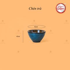 Bộ Ấm Trà Đĩa Xanh Hoa Men Hỏa Biến
