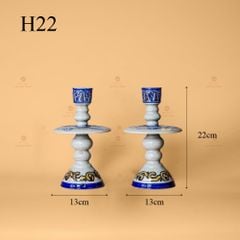 Chân Đèn Thờ Men Rạn Nổi Họa Tiết Song Long Chầu Nguyệt