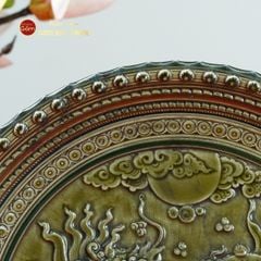 Đĩa Trưng Bày Đắp Nổi Cá Chép Hóa Rồng