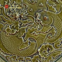 Đĩa Trưng Bày Đắp Nổi Cá Chép Hóa Rồng
