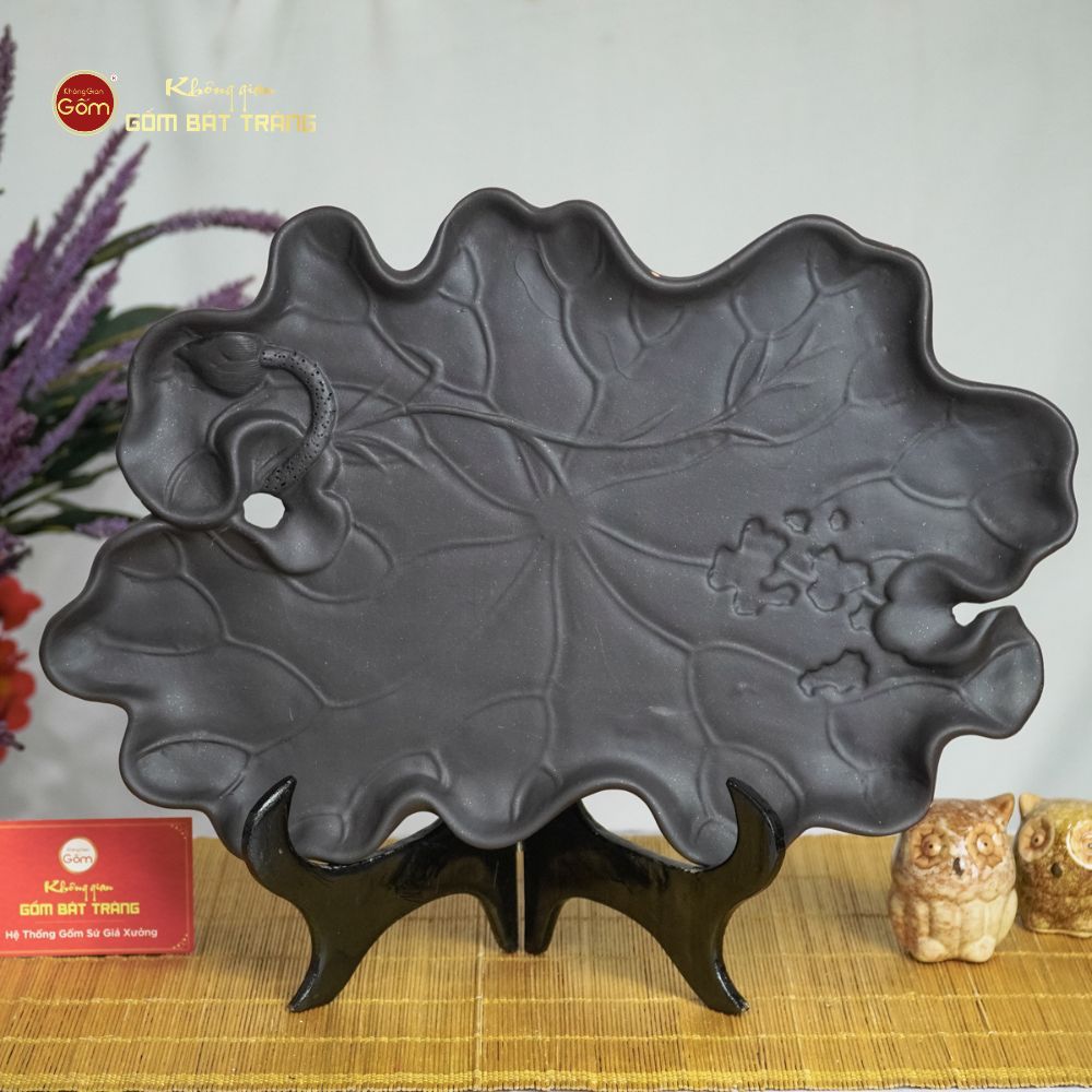 Khay Trà Gốm Sen Dài