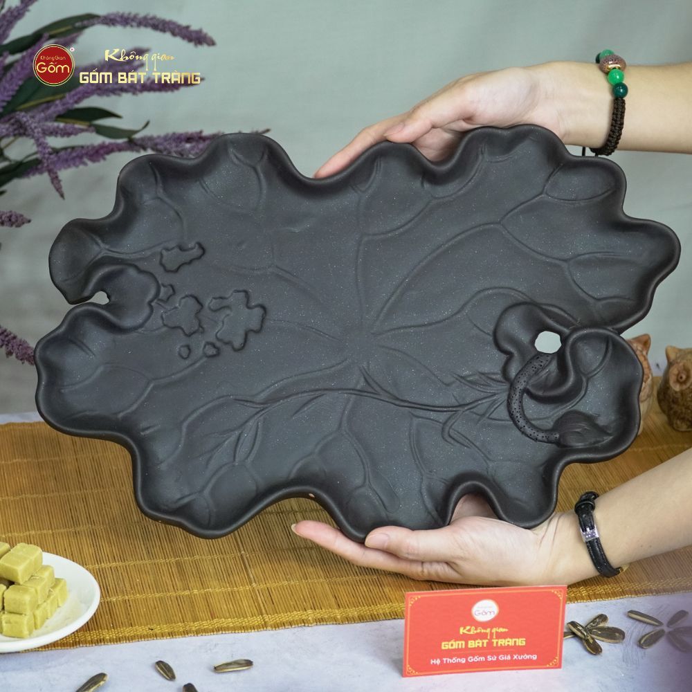 Khay Trà Gốm Sen Dài