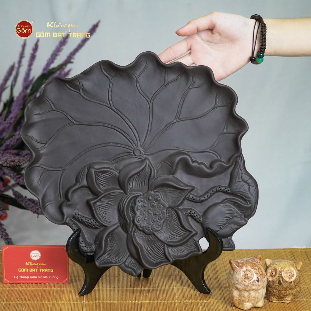 Khay Trà Gốm Sen Nổi