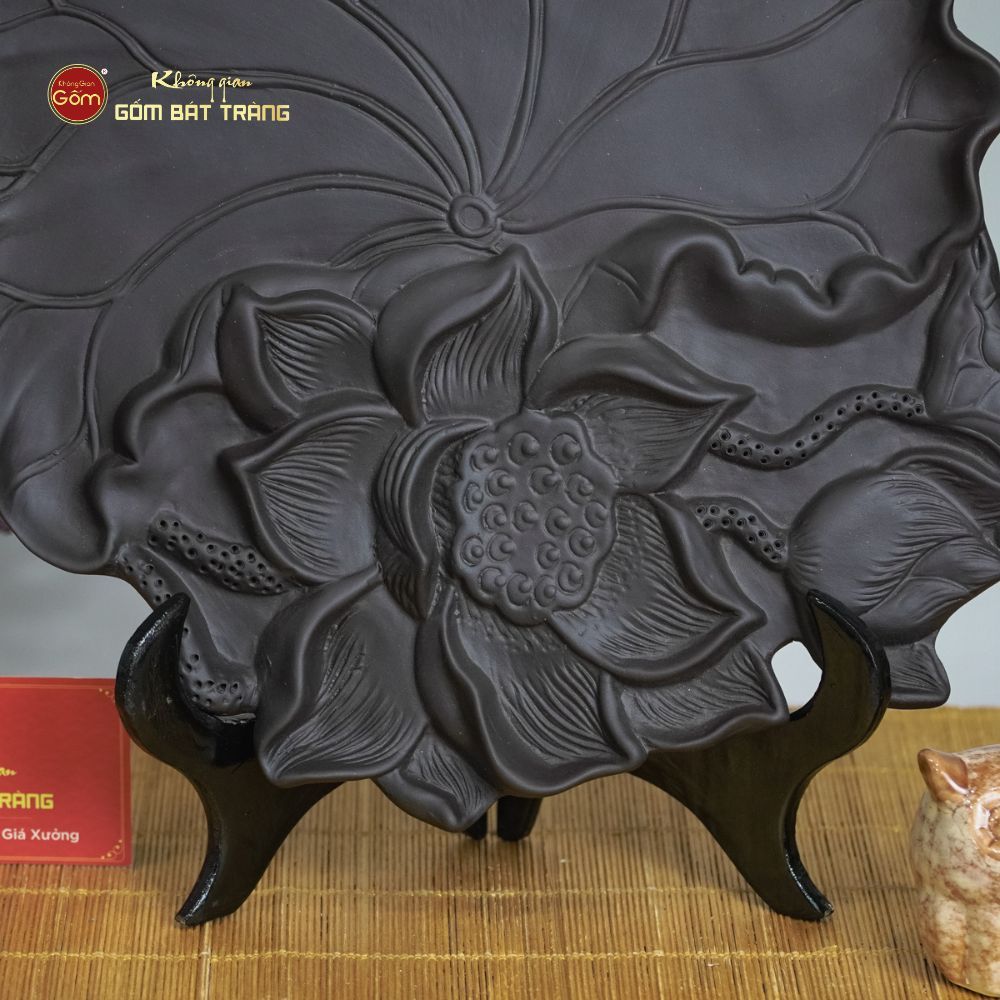 Khay Trà Gốm Sen Nổi
