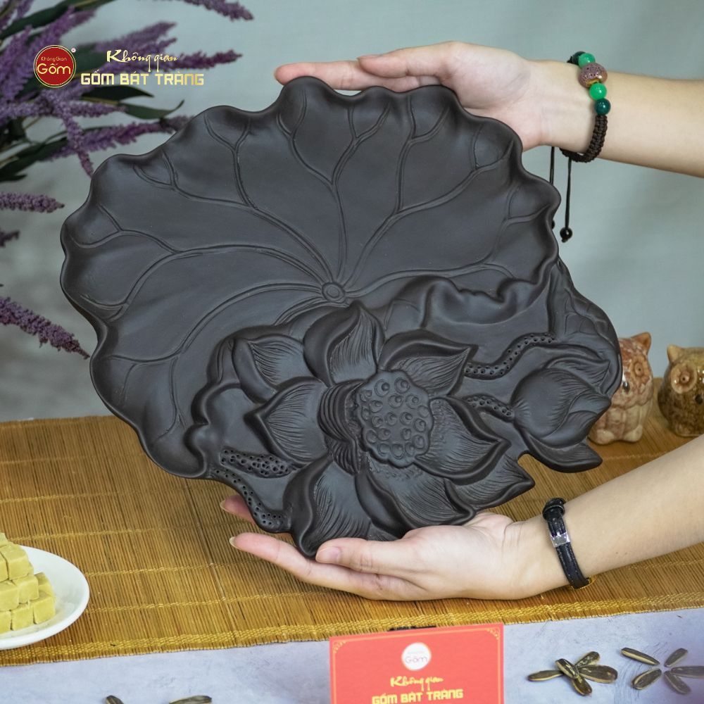Khay Trà Gốm Sen Nổi