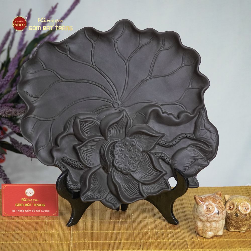 Khay Trà Gốm Sen Nổi