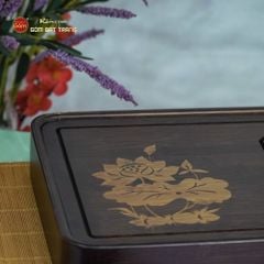 Khay Trà Tre Họa Tiết Hoa Sen