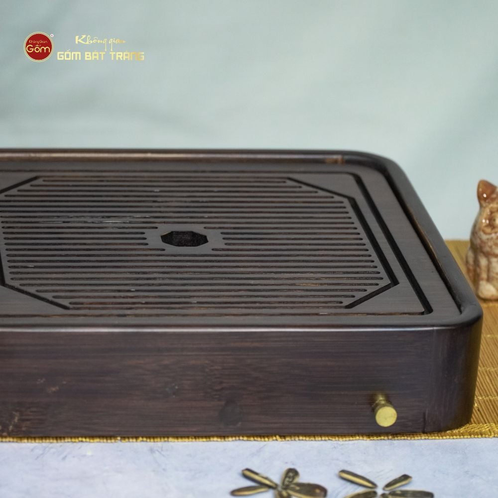 Khay Trà Tre Họa Tiết Hoa Sen