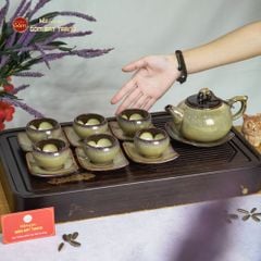 Khay Trà Tre Họa Tiết Hoa Sen