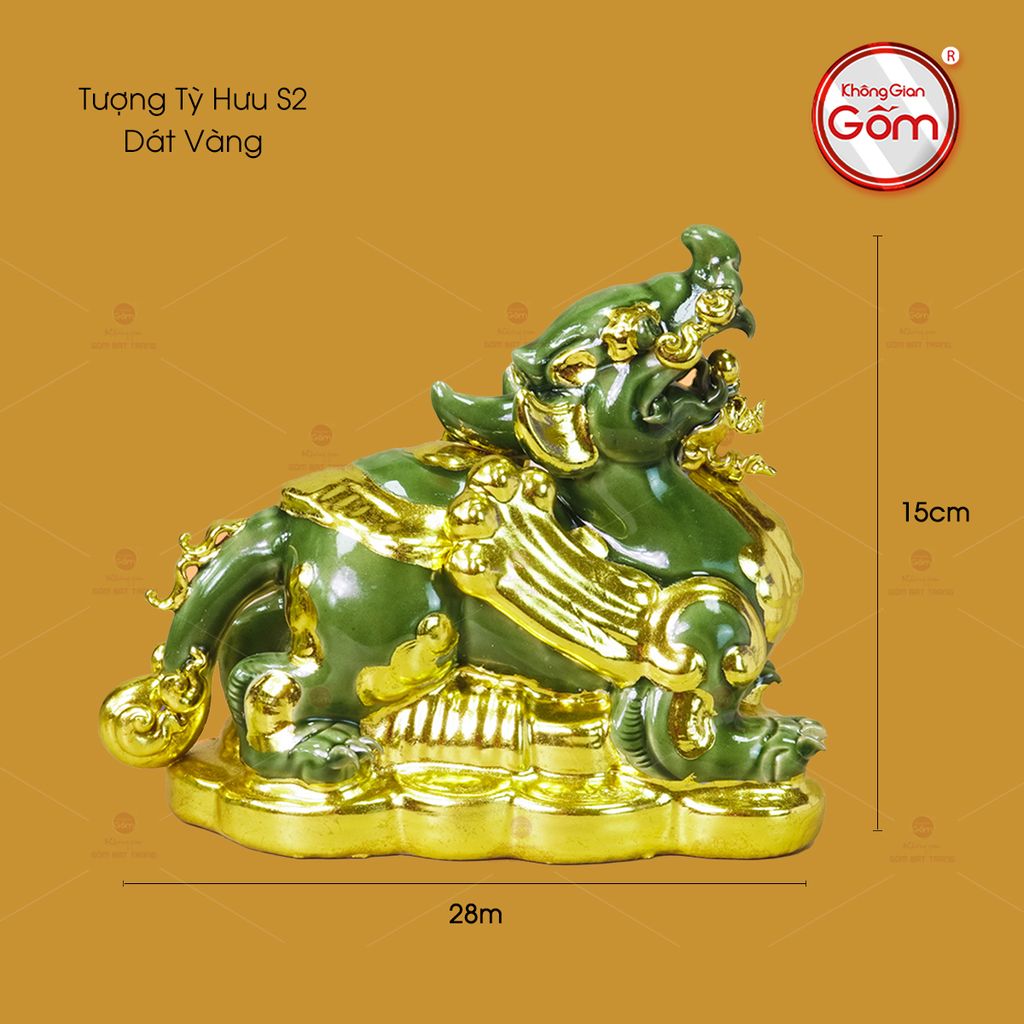 Tỳ Hưu Xanh Ngọc Dát Vàng