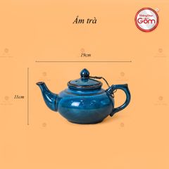 Bộ Ấm Trà Thiên Nga Hoa Men Hỏa Biến
