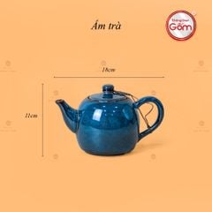 Bộ Ấm Trà Dưa Xanh Hoa Men Hỏa Biến