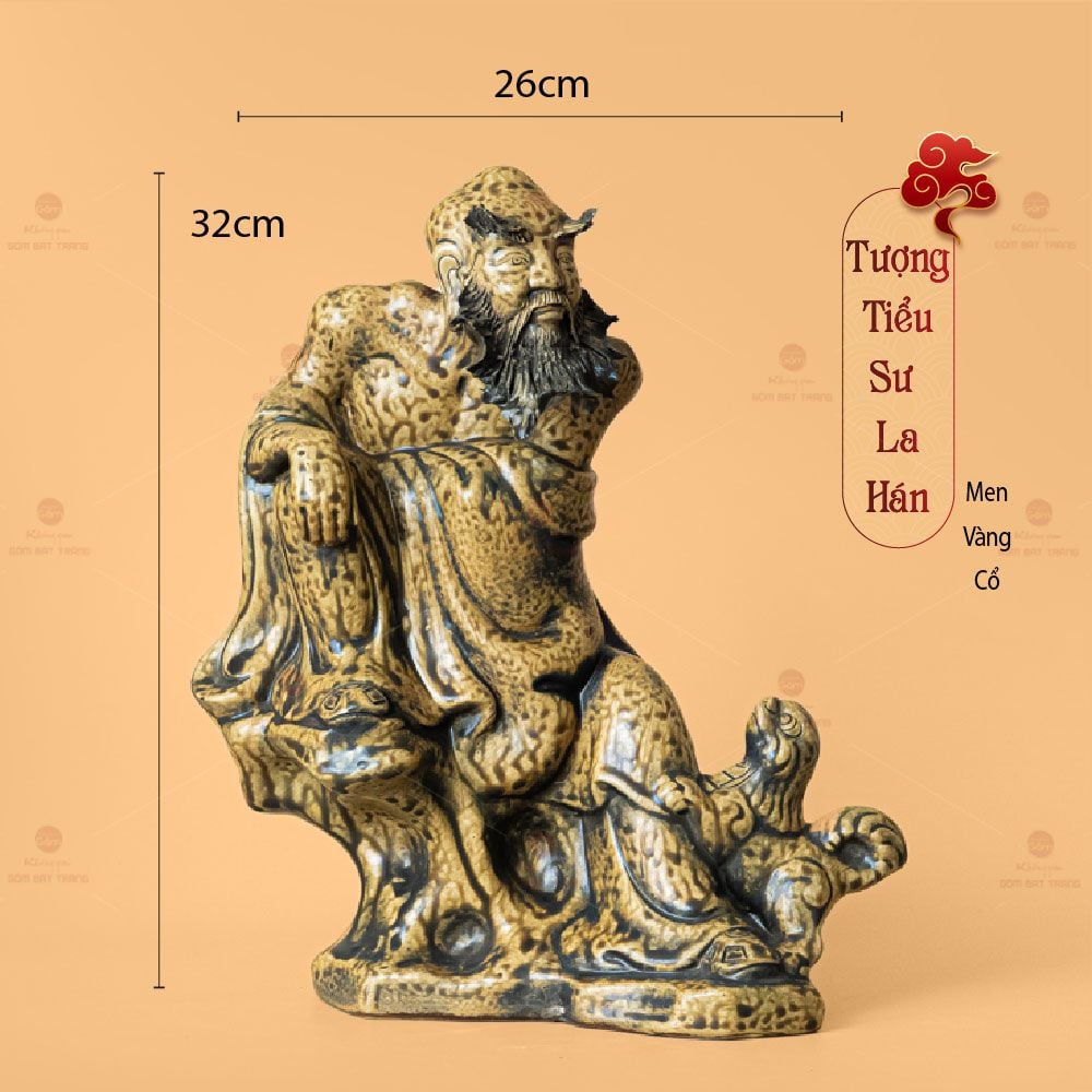 Bộ Tượng Thập Bát La Hán Men Vàng Cổ