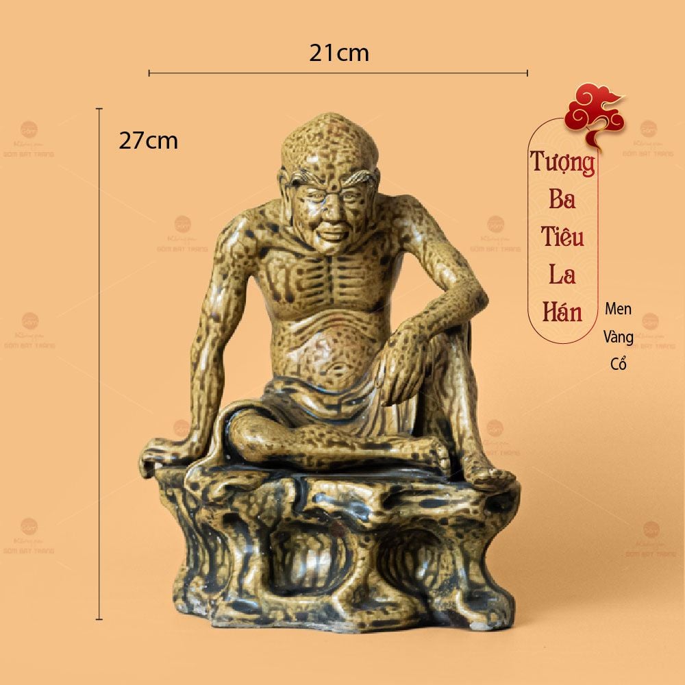 Bộ Tượng Thập Bát La Hán Men Vàng Cổ