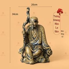 Bộ Tượng Thập Bát La Hán Men Vàng Cổ