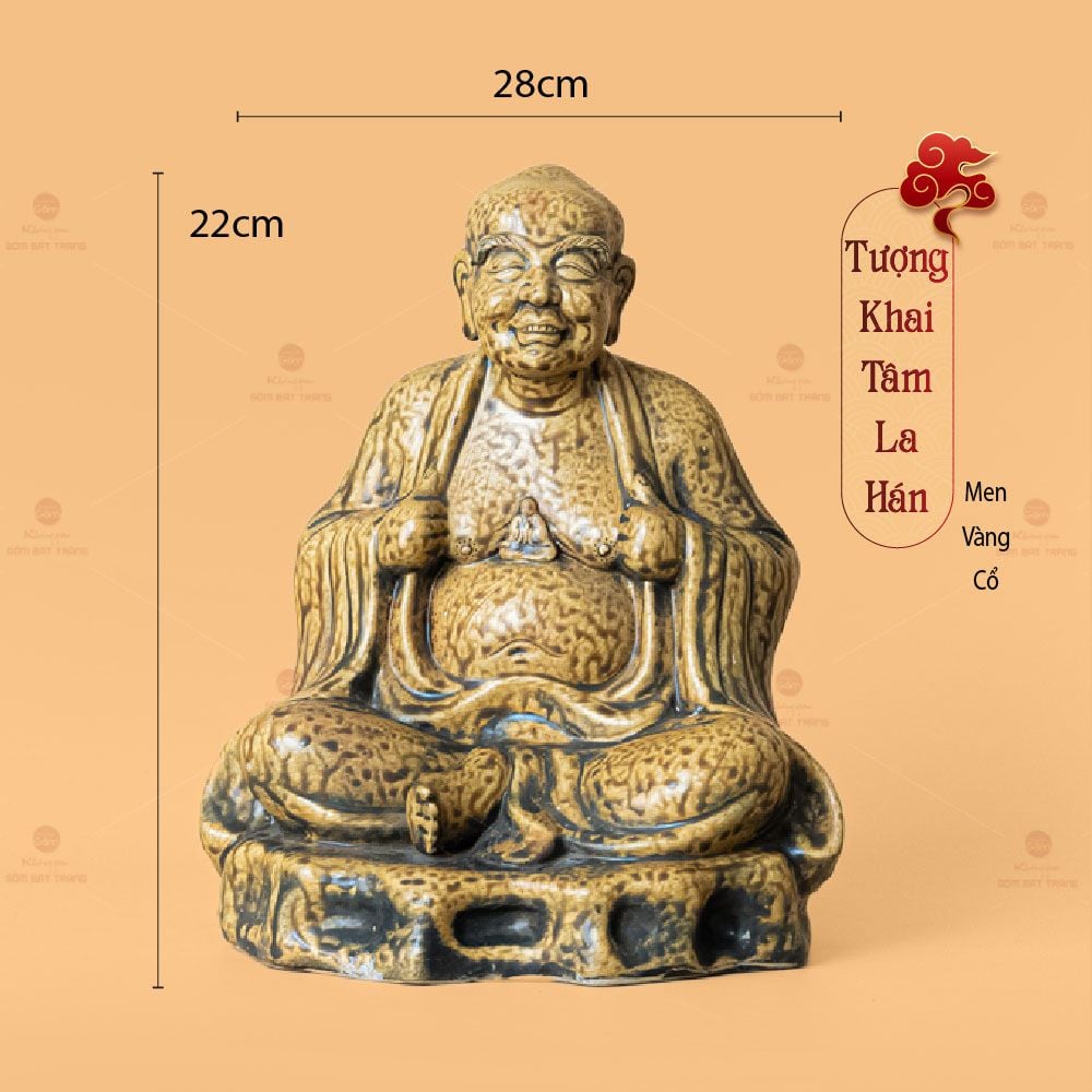 Bộ Tượng Thập Bát La Hán Men Vàng Cổ