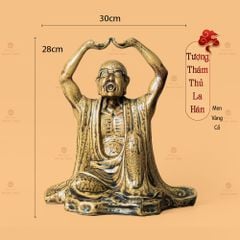 Bộ Tượng Thập Bát La Hán Men Vàng Cổ