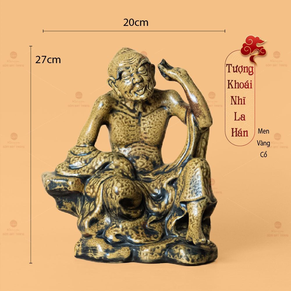 Bộ Tượng Thập Bát La Hán Men Vàng Cổ