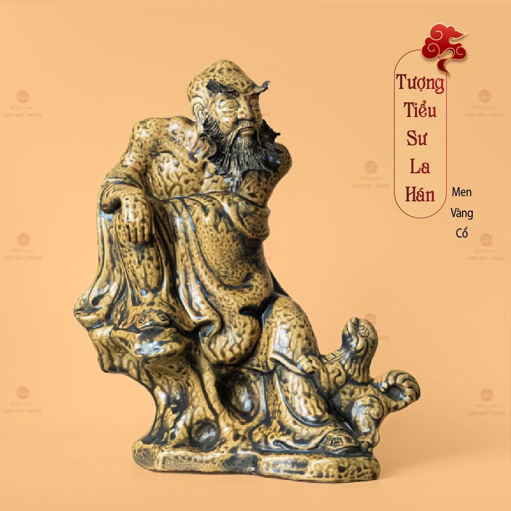 Bộ Tượng Thập Bát La Hán Men Vàng Cổ