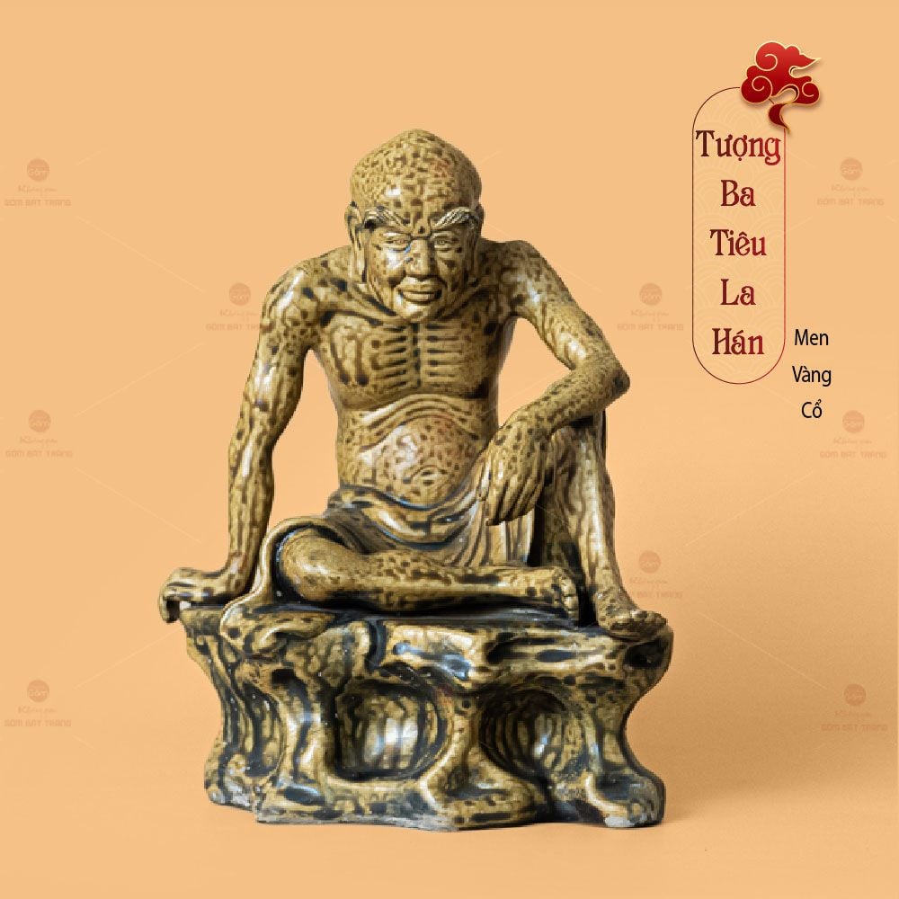 Bộ Tượng Thập Bát La Hán Men Vàng Cổ