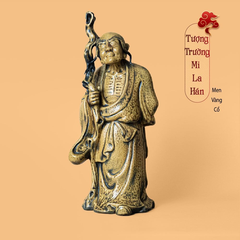 Bộ Tượng Thập Bát La Hán Men Vàng Cổ