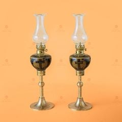 Đèn Dầu Thờ Chân Đồng Vẽ Thánh Giá