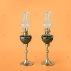 Đèn Dầu Thờ Chân Đồng Khắc Hoa Sen