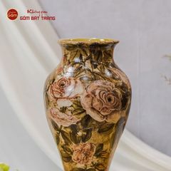 Lọ Bầu Hoa Hồng Vẽ Tay