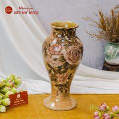 Lọ Bầu Hoa Hồng Vẽ Tay