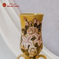 Lọ Cúp Hoa Hồng Vẽ Tay