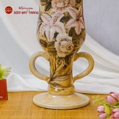 Lọ Cúp Hoa Hồng Vẽ Tay