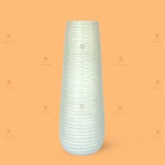 Lọ hoa dáng bom cao men vân ganh trắng