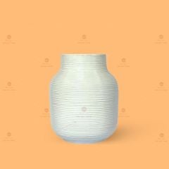 Lọ hoa dáng đèn men vân ganh trắng