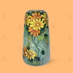Lọ hoa dáng trụ họa tiết hoa cúc vẽ tay
