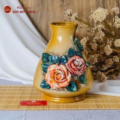 Lọ Hoa Vuốt Tay Đắp Nổi