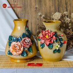 Lọ Hoa Vuốt Tay Đắp Nổi