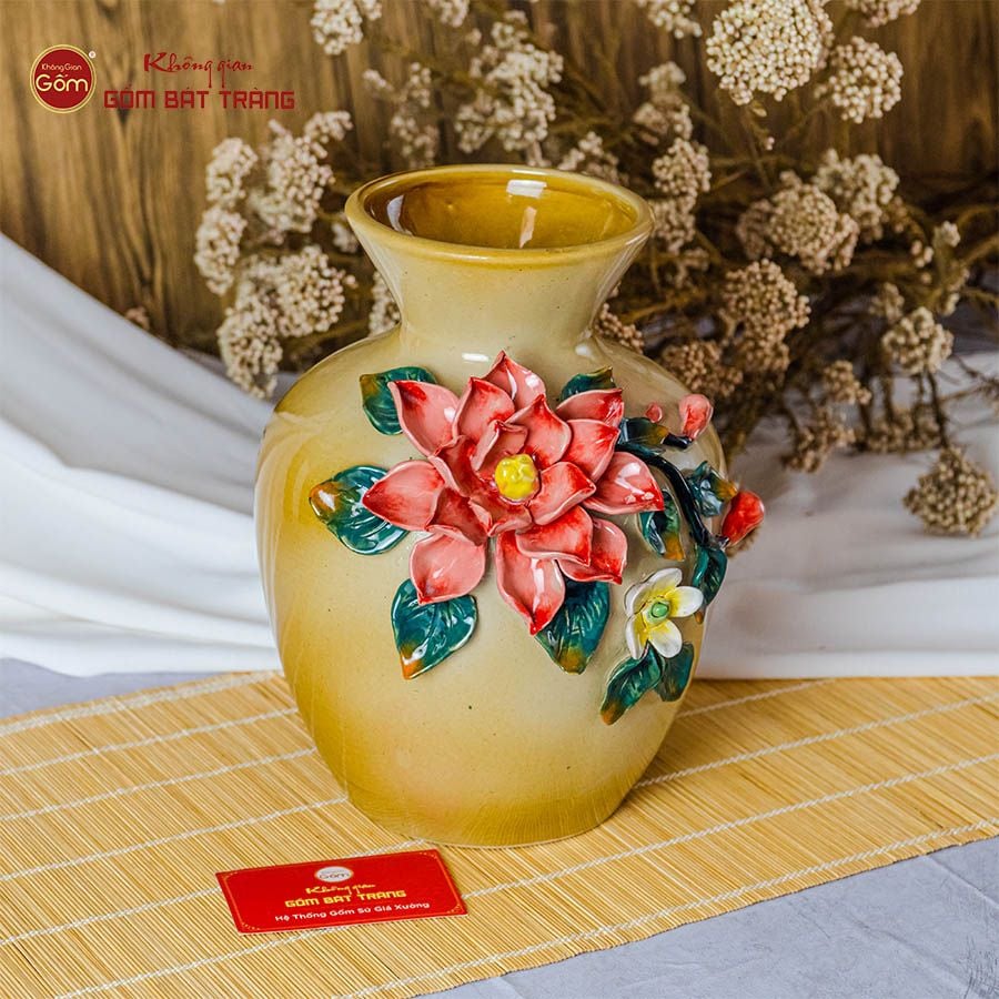 Lọ Hoa Vuốt Tay Đắp Nổi